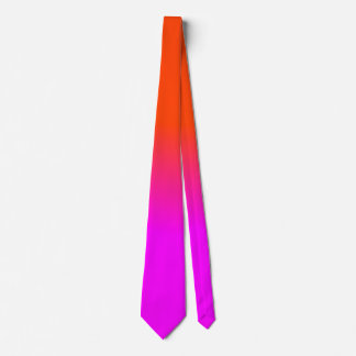 Neon Orange and Hot Pink Ombre Shade Colour Fade Tie