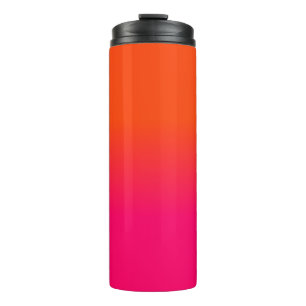 Neon Orange and Neon Pink Ombre Shade Color Fade Thermal Tumbler