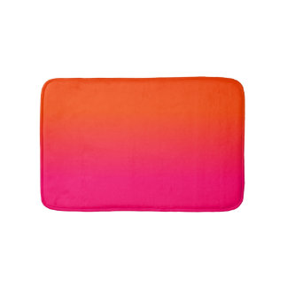 Neon Orange and Neon Pink Ombre Shade Colour Fade Bath Mat