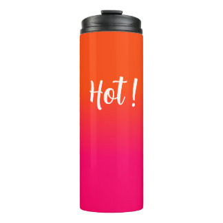Neon Orange and Neon Pink Ombre Shade Colour Fade Thermal Tumbler