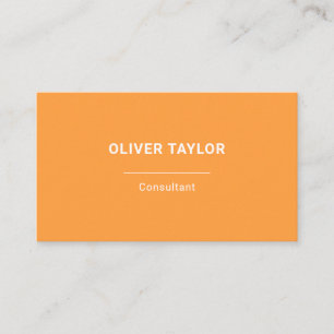 Neon Orange And White Fun Minimalist Custom Name Business Card