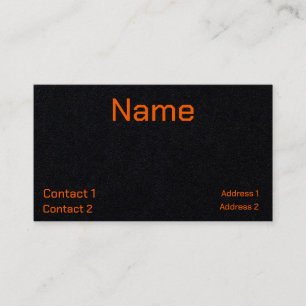 neon orange & black business card