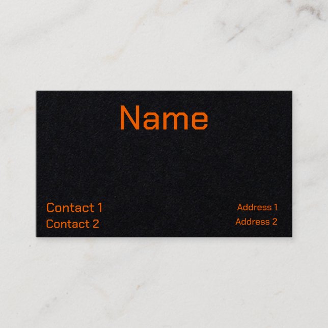 neon orange & black business card (Front)