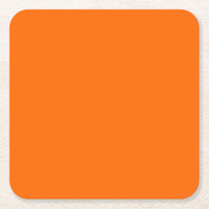 neon  orange -blank  square paper coaster