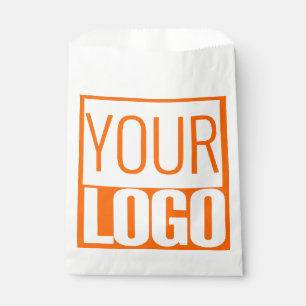 Neon  orange  -bold logo favour bags