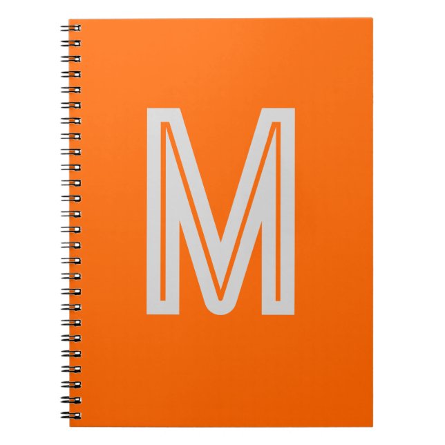 neon orange - bold monogram  notebook (Front)