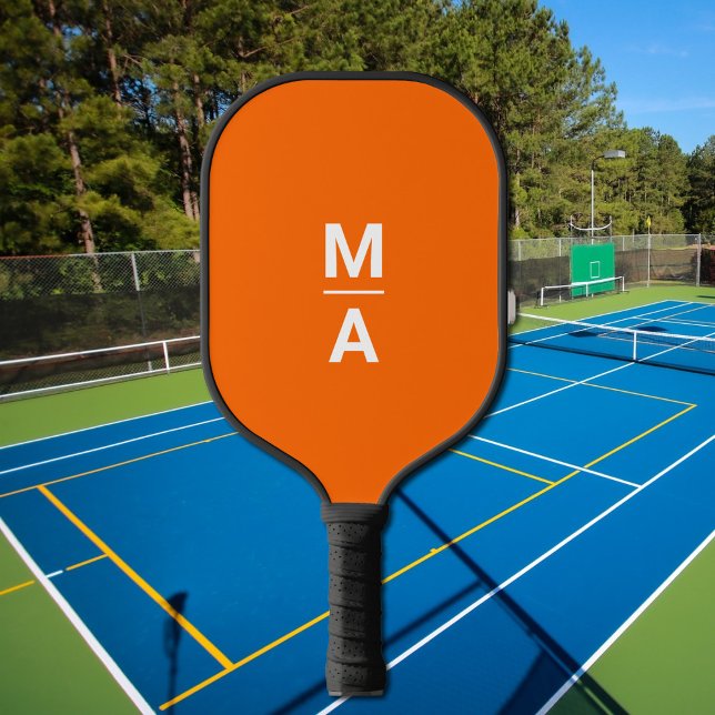 neon orange  - bold monograms  pickleball paddle (Creator Uploaded)