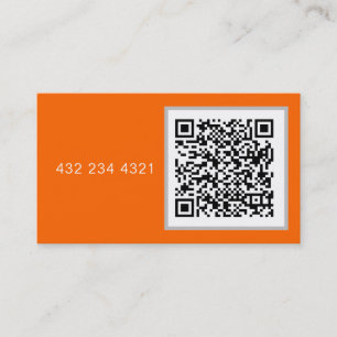 neon orange  -  bold QR code Business Card