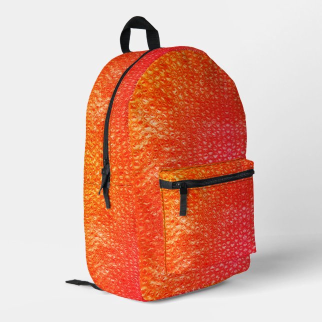 Neon Orange Bubble Pop Wrap Printed Backpack (Back Corner Left)