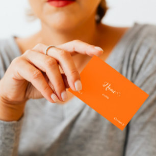 neon orange - elegant  script  business card