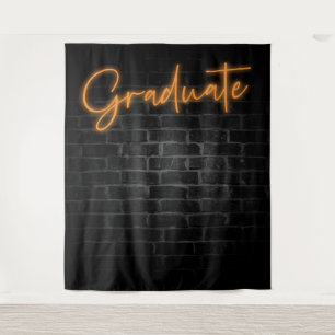 Neon Orange Glow Light   Grad Party Photo Booth Tapestry