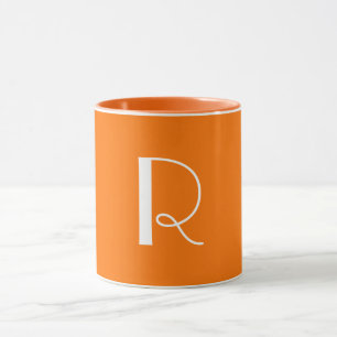 Neon Orange Monogram Unisex Mug