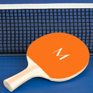 neon orange - monogrammed ping pong paddle