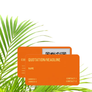 neon orange - QR code - Business Card