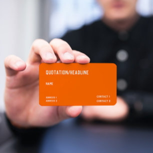 neon orange  -  QR code  - Business Card