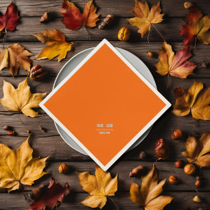 neon orange solid colour - add logo napkins