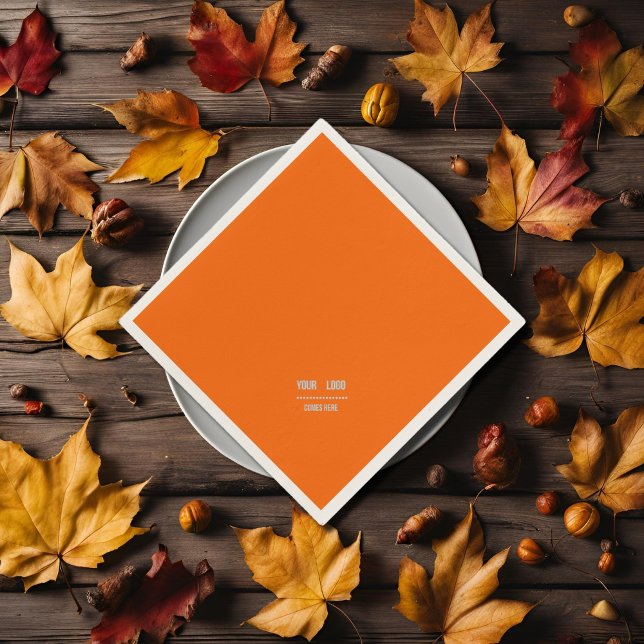 neon  orange solid colour -  add logo napkins (Creator Uploaded)