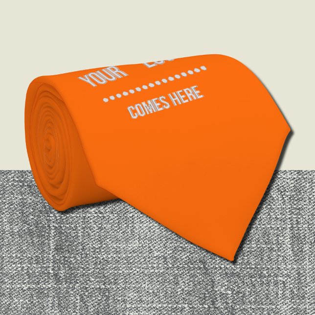 neon orange  solid colour - add logo tie (Creator Uploaded)