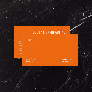 neon orange solid colour business card