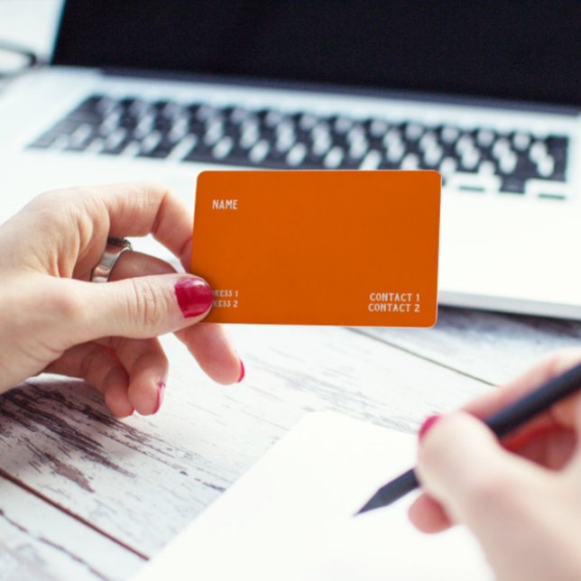 neon orange solid colour business card (Creator Uploaded)