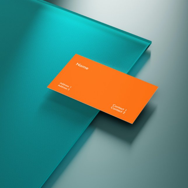 neon orange solid colour business card (Creator Uploaded)