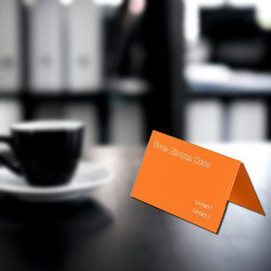 neon orange solid colour business card