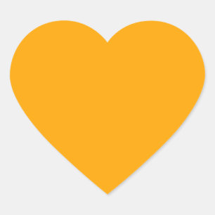 Neon Orange Solid Colour   Classic Heart Sticker
