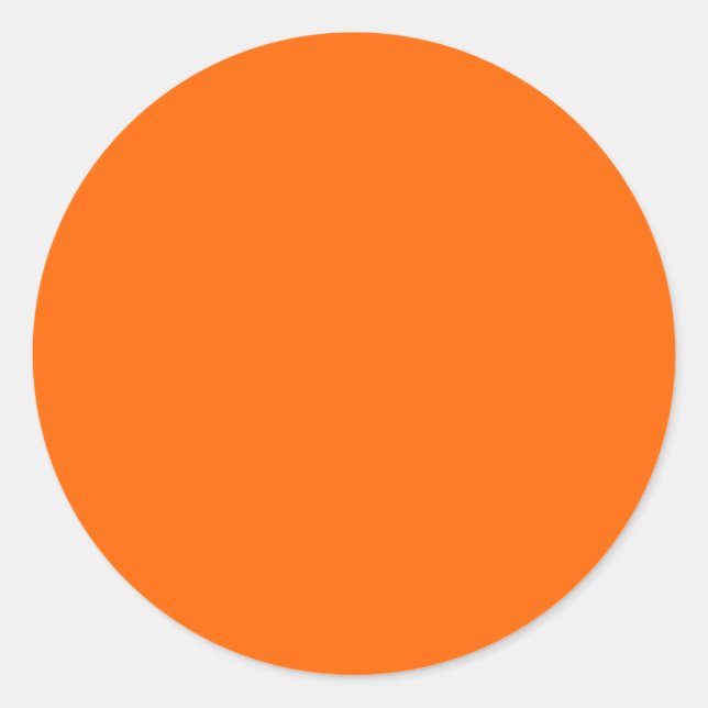 neon  orange solid colour classic round sticker (Front)