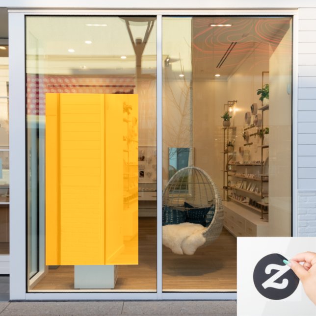 Neon Orange Solid Colour | Classic Window Cling (Store Window)