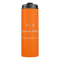 Neon Orange Thermal Tumbler – Custom Monogram&Text