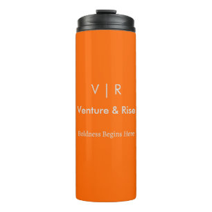 Neon Orange Thermal Tumbler – Custom Monogram&Text
