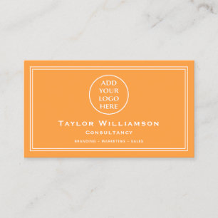 Neon Orange White Corporate Company Business Logo Business Card