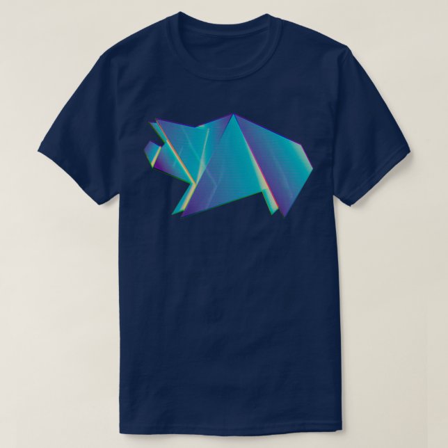 Neon origami pig T-Shirt (Design Front)