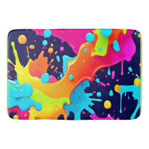 Neon Paint Explosion Bath Mat