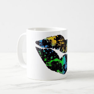 Neon Paint Lips Coffee Mug