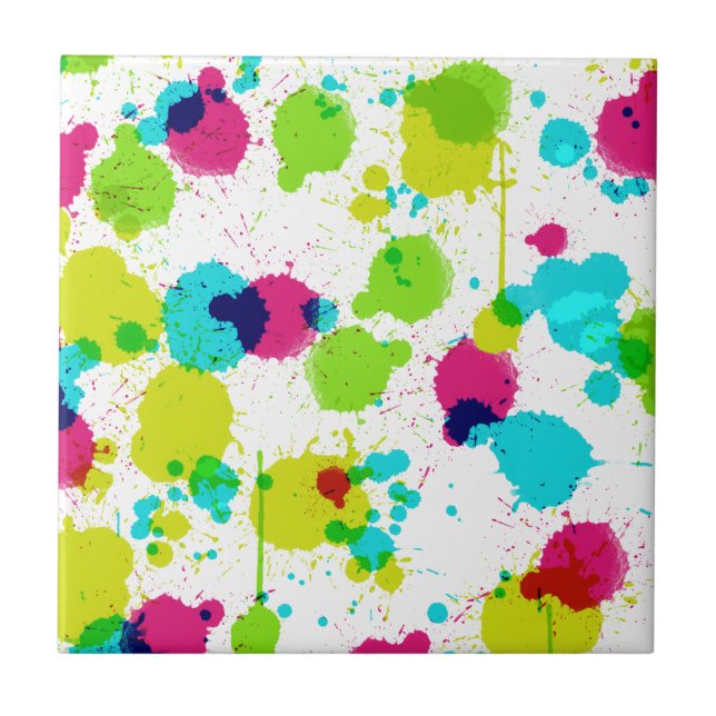 Neon Paint Splash Ceramic Tile (Front)