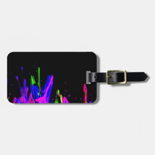 Neon Paint Splash Colourful. PERSONALIZE IT Luggage Tag