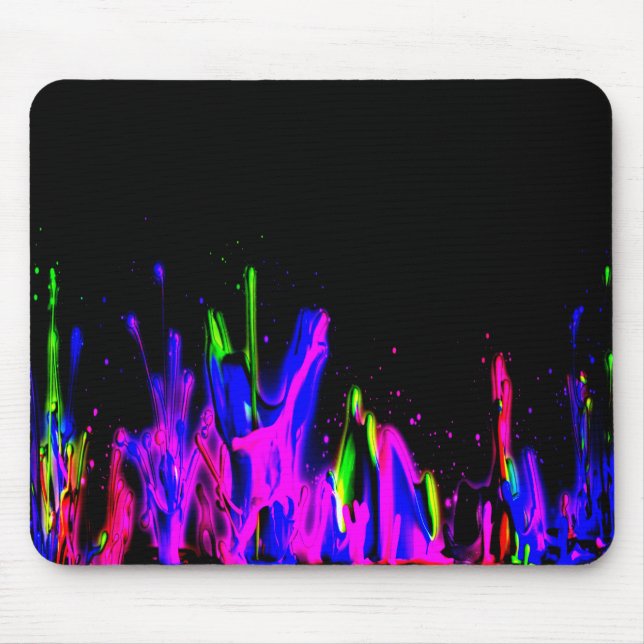 Neon Paint Splash Colourful.  PERSONALIZE IT Mouse Mat (Front)
