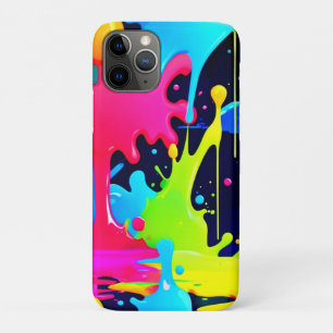 Neon Paint Splash Drip Chaos iPhone 11 Pro Case