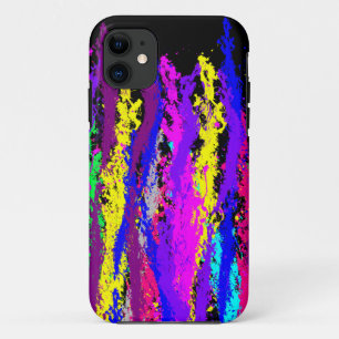 Neon Paint Splatter iPhone 11 Case