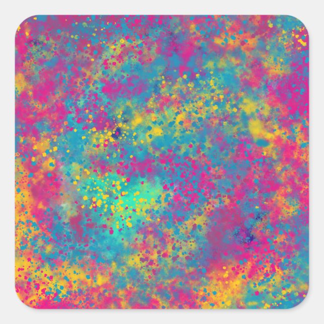 Neon Paint Splatter Gift Wrapping Sticker | Colorf (Front)