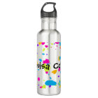 Neon Paint Splatter Water Bottle