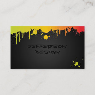 Neon Paint Splatters Business Card