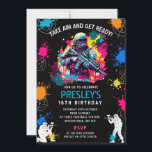 Neon Paintball Invite - Combat Glow Birthday Party<br><div class="desc">Bright,  bold and bursting with energy! This neon paintball birthday invitation is perfect for glow-in-the-dark paintball parties or late-night games. With fluorescent splatter and modern vibes,  it’s great for older kids,  teens or anyone who loves a party with a punch!</div>