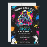 Neon Paintball Invite - Combat Glow Birthday Party<br><div class="desc">Bright,  bold and bursting with energy! This neon paintball birthday invitation is perfect for glow-in-the-dark paintball parties or late-night games. With fluorescent splatter and modern vibes,  it’s great for older kids,  teens or anyone who loves a party with a punch!</div>