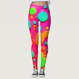 Neon Painting Bubble Art Leggings