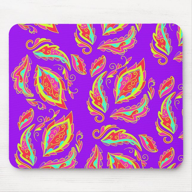 Neon Paisley Mouse Mat (Front)