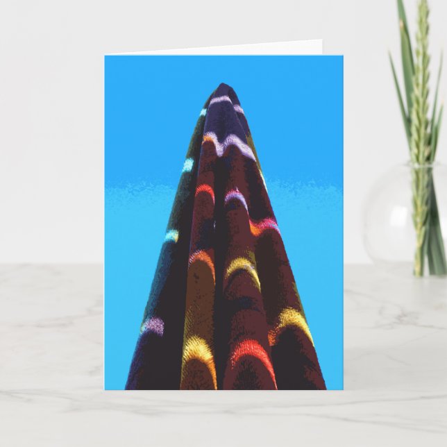 Neon Palm Springs Pool Towel Holiday Card (Front)