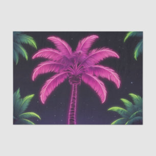Neon Palm Tree with Retro Vibes and Tropical Glow Tissue Paper