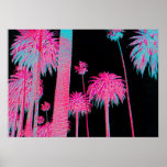 Neon Palm Trees Miami Beach Art deco art print<br><div class="desc">Neon Palm Trees Miami Beach Art deco art print poster by Artist Rick Short. Neon Palm Trees glow at night in neon colours. Great poster to add some colour to any room.</div>